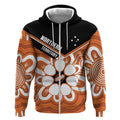 Northern Territory Oztag Custom Zip Hoodie Seven-Petaled Rose Emblem Indigenous Art