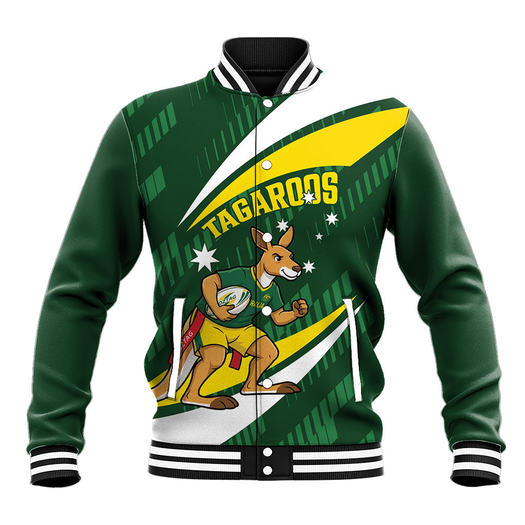 Tagaroos Oztag Australia Custom Baseball Jacket Aussie Kangaroo Mascot Sporty Style