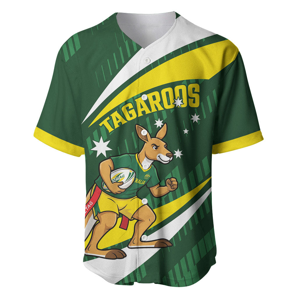 Tagaroos Oztag Australia Custom Baseball Jersey Aussie Kangaroo Mascot Sporty Style