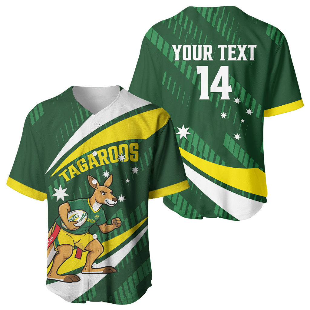 Tagaroos Oztag Australia Custom Baseball Jersey Aussie Kangaroo Mascot Sporty Style