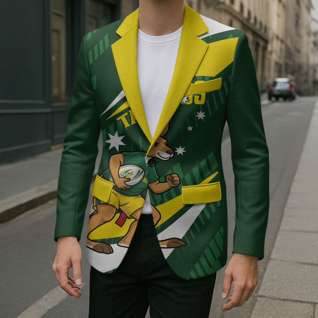 Tagaroos Oztag Australia Custom Blazer Aussie Kangaroo Mascot Sporty Style