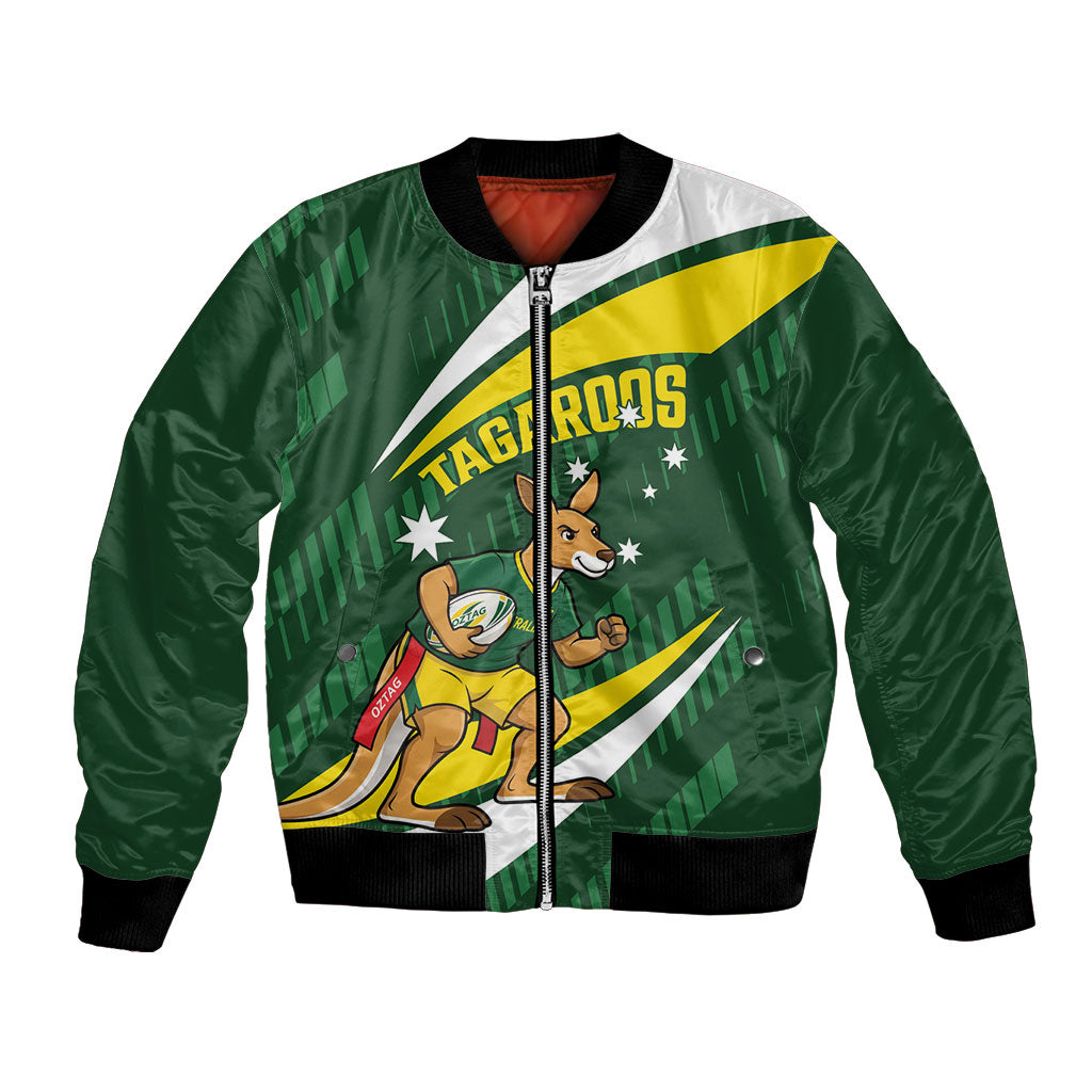 Tagaroos Oztag Australia Custom Bomber Jacket Aussie Kangaroo Mascot Sporty Style