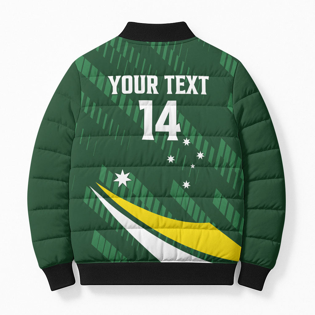 Tagaroos Oztag Australia Custom Bomber Puffer Jacket Aussie Kangaroo Mascot Sporty Style