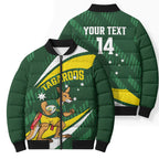 Tagaroos Oztag Australia Custom Bomber Puffer Jacket Aussie Kangaroo Mascot Sporty Style
