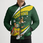 Tagaroos Oztag Australia Custom Bomber Puffer Jacket Aussie Kangaroo Mascot Sporty Style