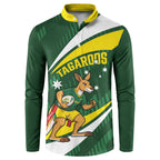 Tagaroos Oztag Australia Custom Button Sweatshirt Aussie Kangaroo Mascot Sporty Style