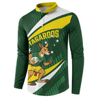 Tagaroos Oztag Australia Custom Button Sweatshirt Aussie Kangaroo Mascot Sporty Style
