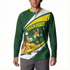 Tagaroos Oztag Australia Custom Button Sweatshirt Aussie Kangaroo Mascot Sporty Style