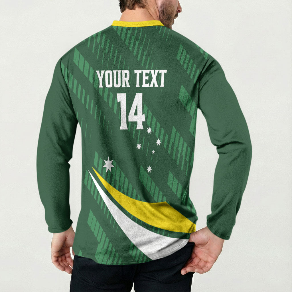 Tagaroos Oztag Australia Custom Button Sweatshirt Aussie Kangaroo Mascot Sporty Style