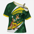 Tagaroos Oztag Australia Custom Cross Shoulder Shirt Aussie Kangaroo Mascot Sporty Style