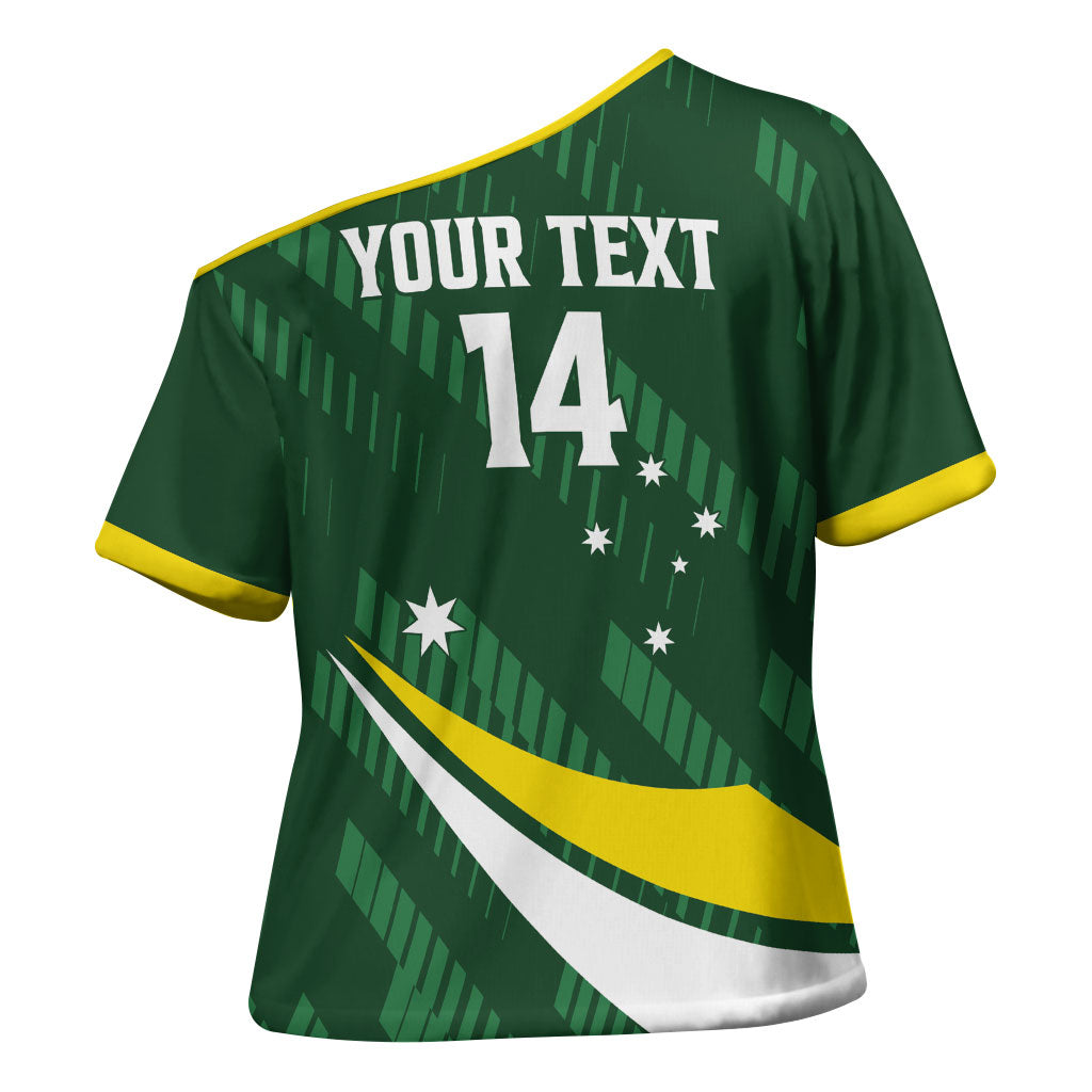 Tagaroos Oztag Australia Custom Cross Shoulder Shirt Aussie Kangaroo Mascot Sporty Style