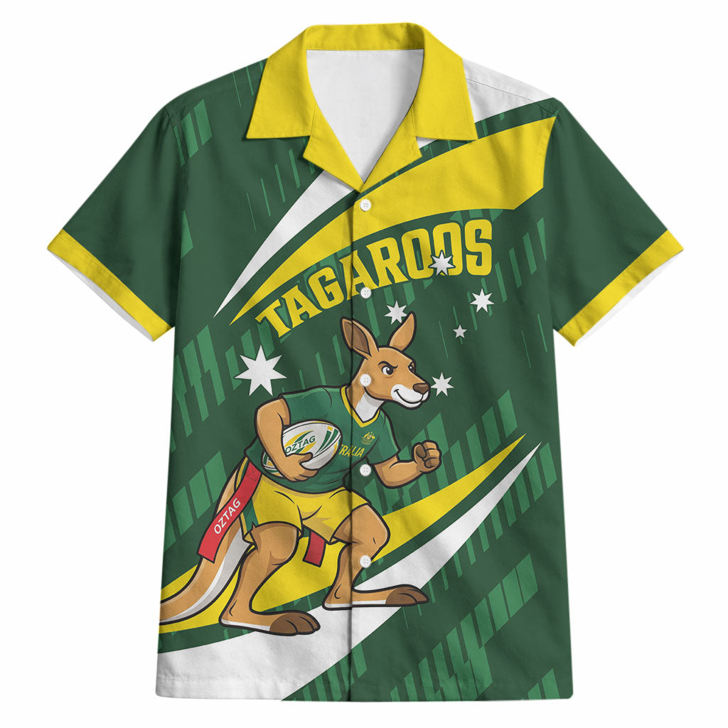 Tagaroos Oztag Australia Custom Hawaiian Shirt Aussie Kangaroo Mascot Sporty Style