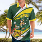 Tagaroos Oztag Australia Custom Hawaiian Shirt Aussie Kangaroo Mascot Sporty Style