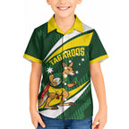 Tagaroos Oztag Australia Custom Hawaiian Shirt Aussie Kangaroo Mascot Sporty Style