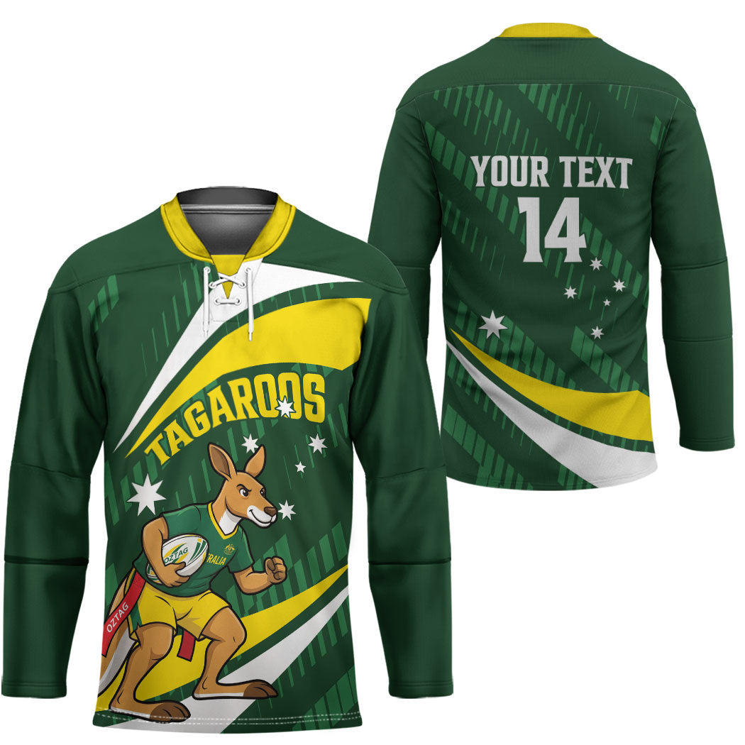 Tagaroos Oztag Australia Custom Hockey Jersey Aussie Kangaroo Mascot Sporty Style
