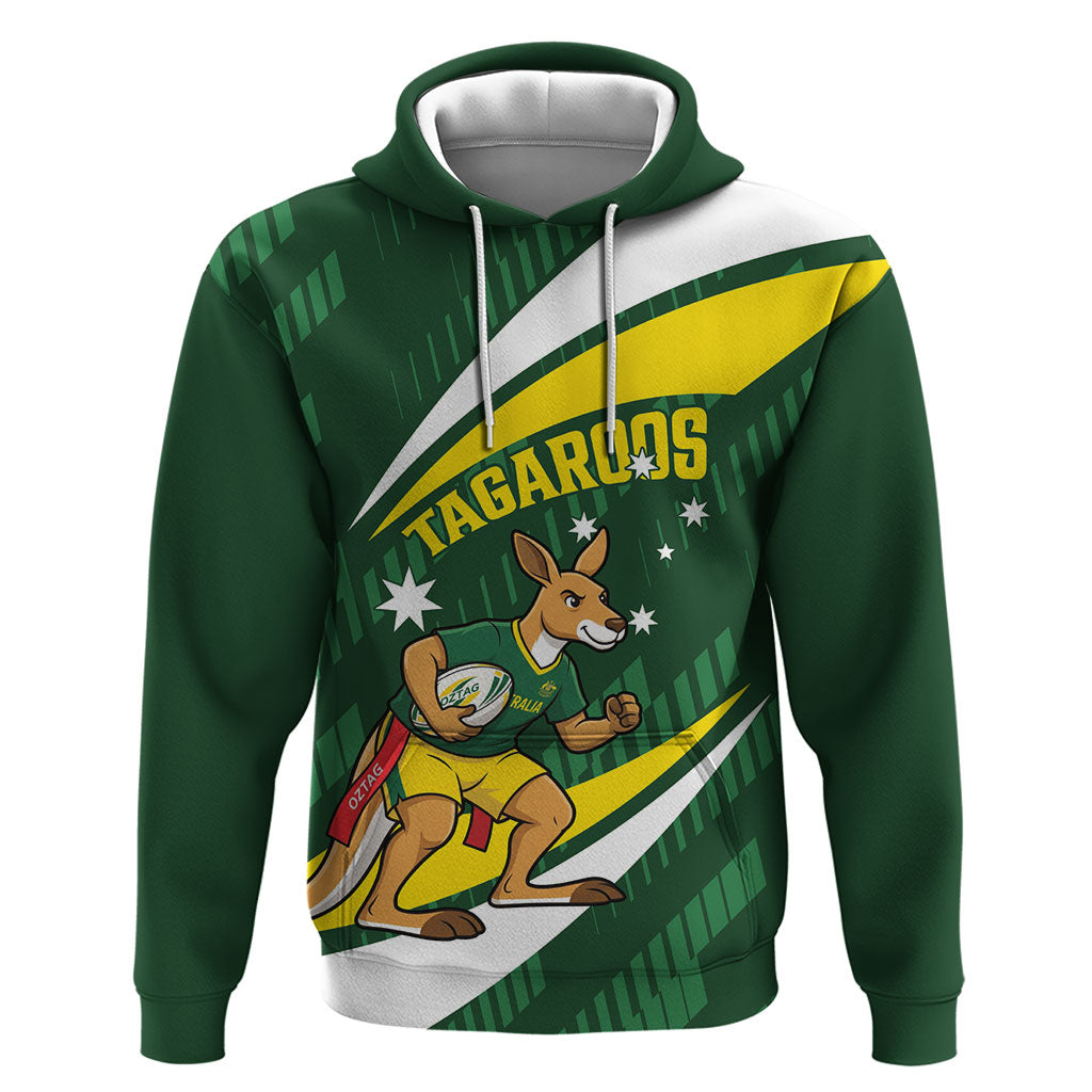 Tagaroos Oztag Australia Custom Hoodie Aussie Kangaroo Mascot Sporty Style