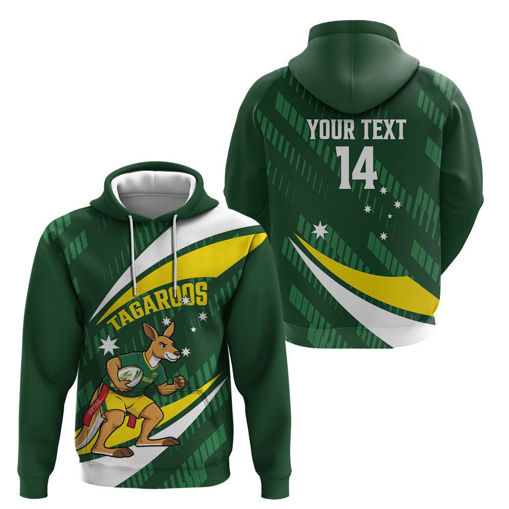 Tagaroos Oztag Australia Custom Hoodie Aussie Kangaroo Mascot Sporty Style