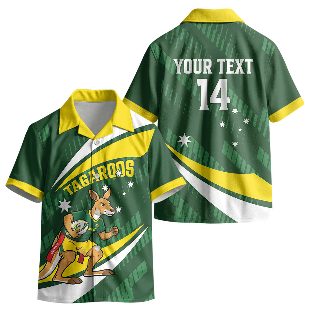 Tagaroos Oztag Australia Custom Kid Hawaiian Shirt Aussie Kangaroo Mascot Sporty Style