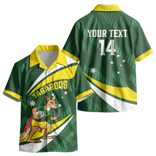 Tagaroos Oztag Australia Custom Kid Hawaiian Shirt Aussie Kangaroo Mascot Sporty Style