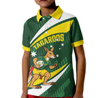 Tagaroos Oztag Australia Custom Kid Polo Shirt Aussie Kangaroo Mascot Sporty Style