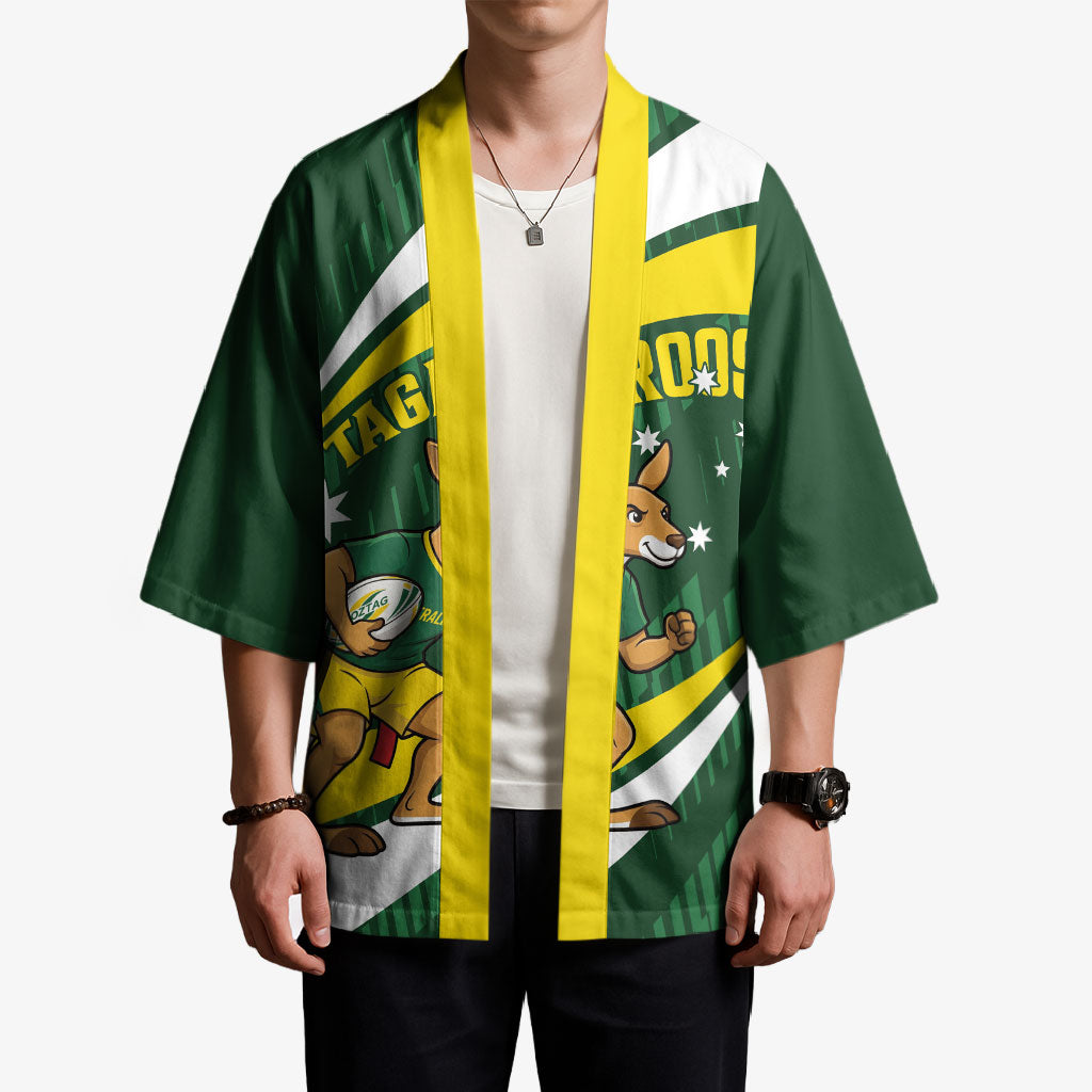 Tagaroos Oztag Australia Custom Kimono Aussie Kangaroo Mascot Sporty Style