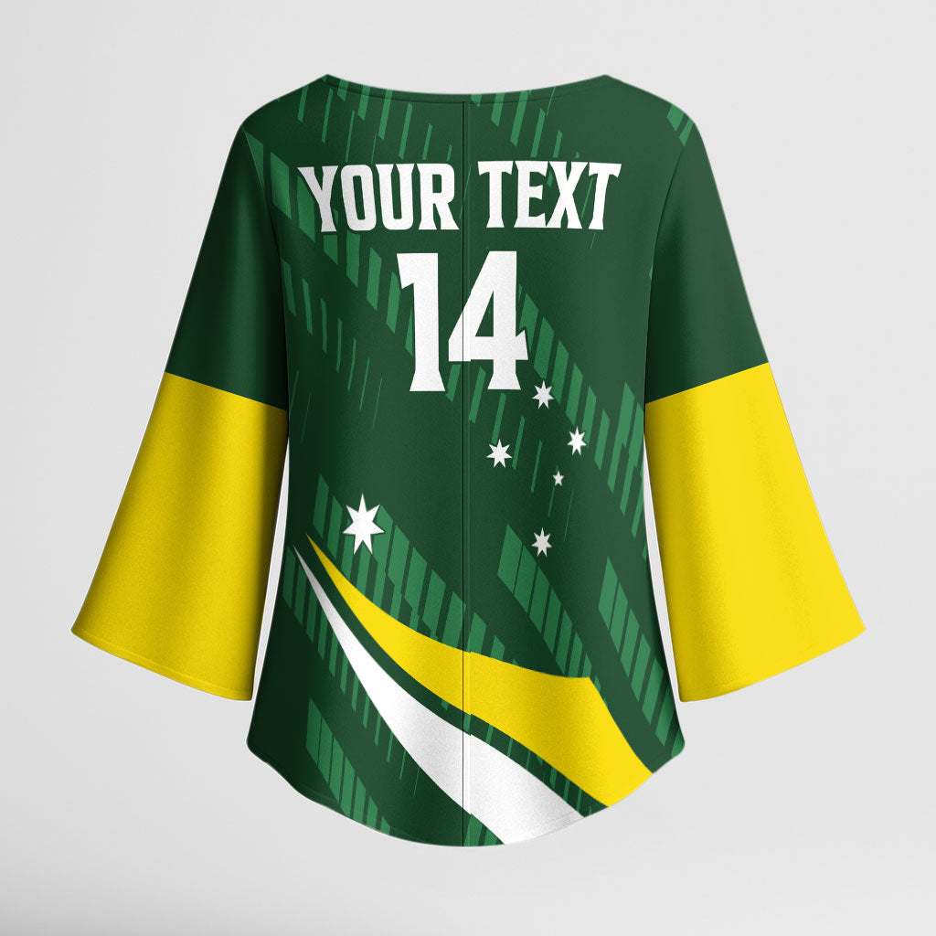 Tagaroos Oztag Australia Custom Kimono Sleeve Blouse Aussie Kangaroo Mascot Sporty Style