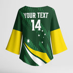 Tagaroos Oztag Australia Custom Kimono Sleeve Blouse Aussie Kangaroo Mascot Sporty Style