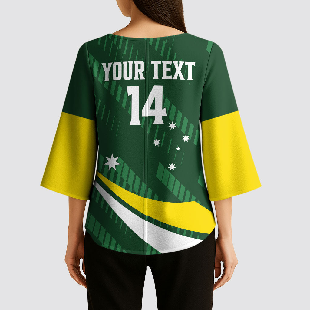 Tagaroos Oztag Australia Custom Kimono Sleeve Blouse Aussie Kangaroo Mascot Sporty Style