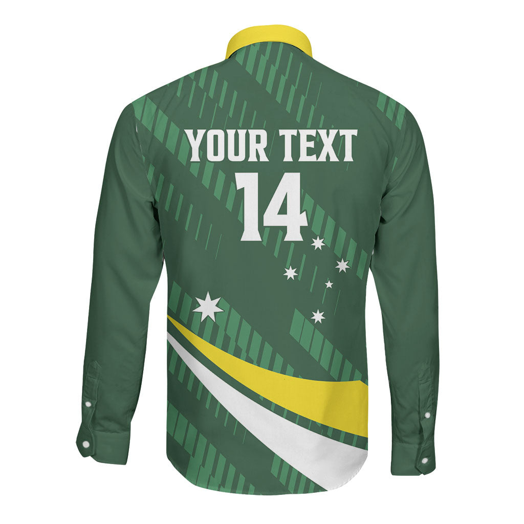 Tagaroos Oztag Australia Custom Long Sleeve Button Shirt Aussie Kangaroo Mascot Sporty Style