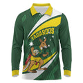 Tagaroos Oztag Australia Custom Long Sleeve Polo Shirt Aussie Kangaroo Mascot Sporty Style