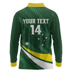 Tagaroos Oztag Australia Custom Long Sleeve Polo Shirt Aussie Kangaroo Mascot Sporty Style