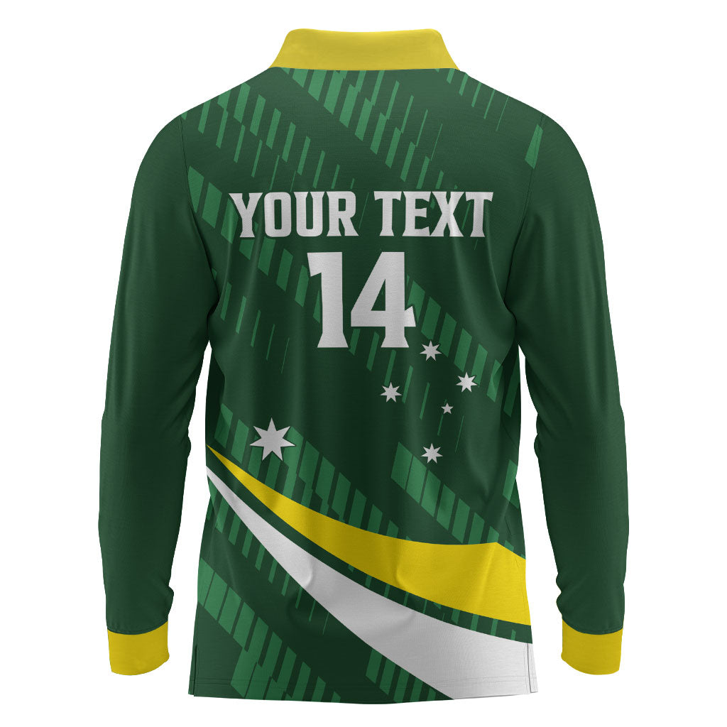 Tagaroos Oztag Australia Custom Long Sleeve Polo Shirt Aussie Kangaroo Mascot Sporty Style