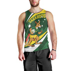 Tagaroos Oztag Australia Custom Men Tank Top Aussie Kangaroo Mascot Sporty Style