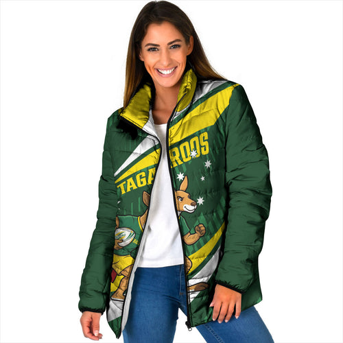 Tagaroos Oztag Australia Custom Padded Jacket Aussie Kangaroo Mascot Sporty Style