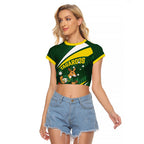 Tagaroos Oztag Australia Custom Raglan Cropped T Shirt Aussie Kangaroo Mascot Sporty Style