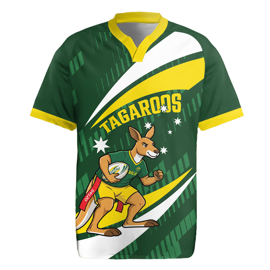 Tagaroos Oztag Australia Custom Rugby Jersey Aussie Kangaroo Mascot Sporty Style