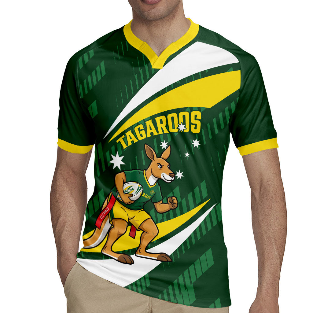Tagaroos Oztag Australia Custom Rugby Jersey Aussie Kangaroo Mascot Sporty Style