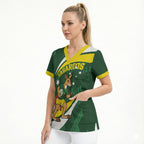 Tagaroos Oztag Australia Custom Scrub Top Aussie Kangaroo Mascot Sporty Style