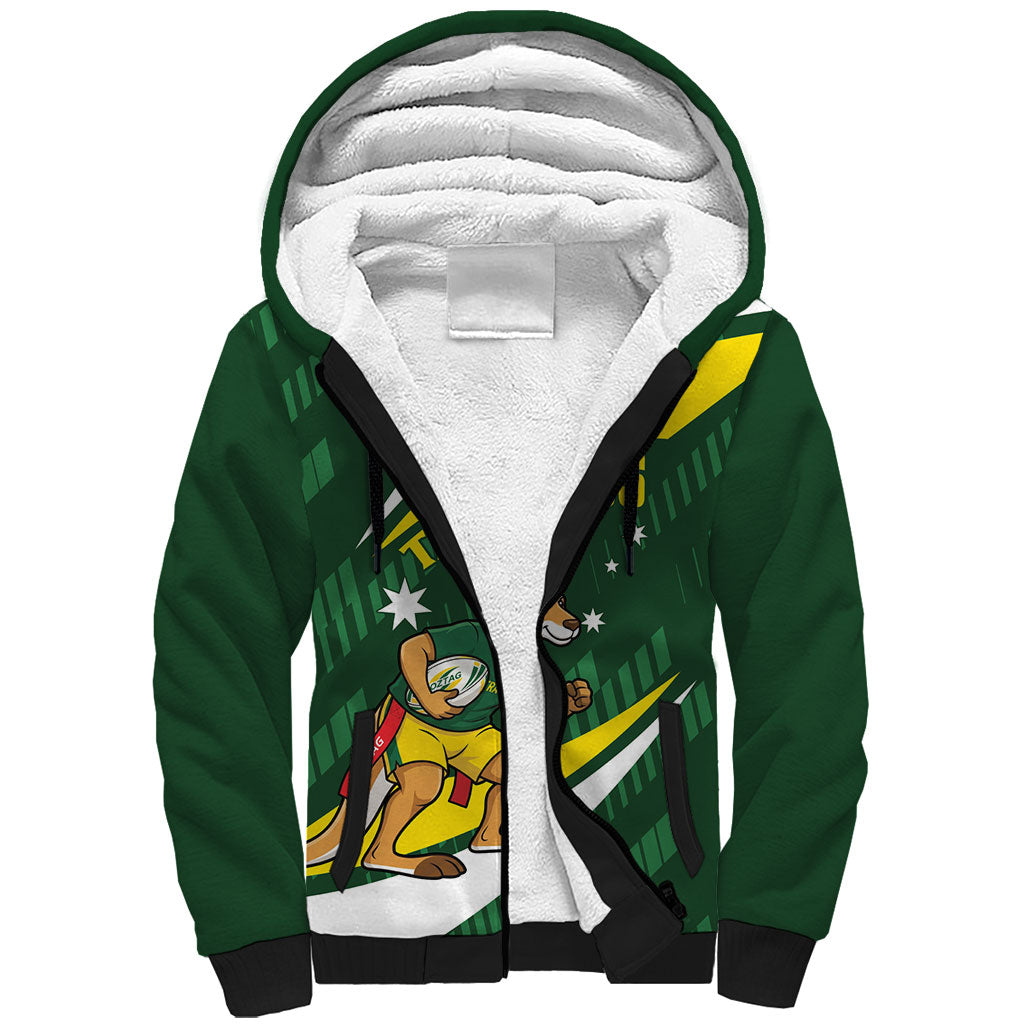 Tagaroos Oztag Australia Custom Sherpa Hoodie Aussie Kangaroo Mascot Sporty Style