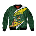 Tagaroos Oztag Australia Custom Sleeve Zip Bomber Jacket Aussie Kangaroo Mascot Sporty Style