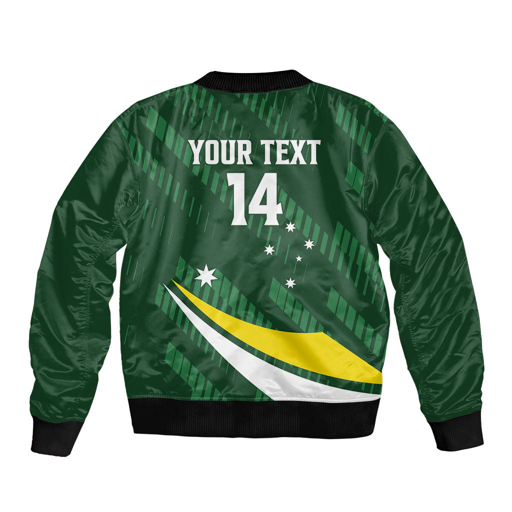 Tagaroos Oztag Australia Custom Sleeve Zip Bomber Jacket Aussie Kangaroo Mascot Sporty Style