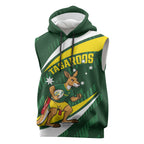 Tagaroos Oztag Australia Custom Sleeveless Hoodie Aussie Kangaroo Mascot Sporty Style