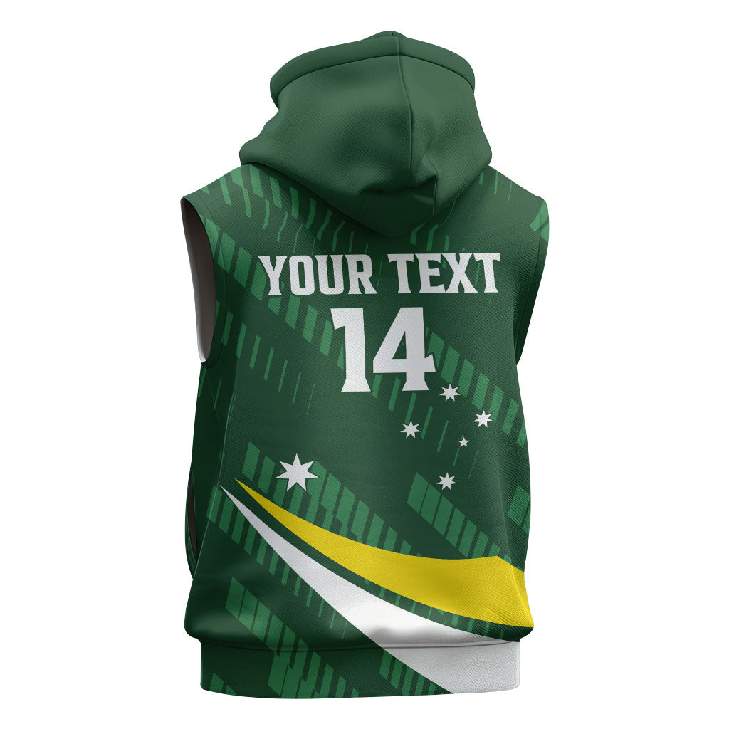 Tagaroos Oztag Australia Custom Sleeveless Hoodie Aussie Kangaroo Mascot Sporty Style