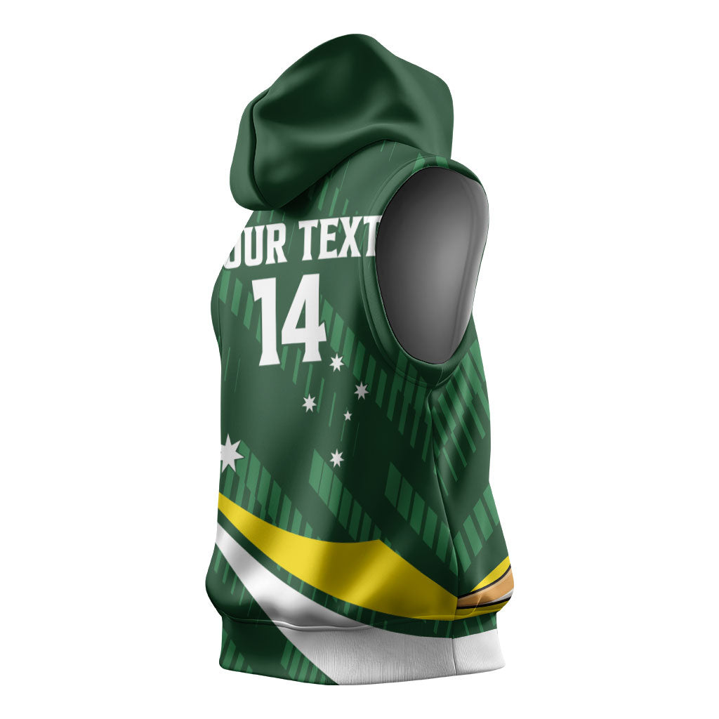 Tagaroos Oztag Australia Custom Sleeveless Hoodie Aussie Kangaroo Mascot Sporty Style