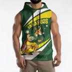 Tagaroos Oztag Australia Custom Sleeveless Hoodie Aussie Kangaroo Mascot Sporty Style