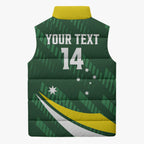 Tagaroos Oztag Australia Custom Sleeveless Puffer Jacket Aussie Kangaroo Mascot Sporty Style