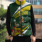 Tagaroos Oztag Australia Custom Sleeveless Puffer Jacket Aussie Kangaroo Mascot Sporty Style