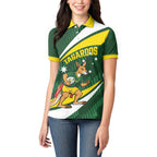 Tagaroos Oztag Australia Custom Women Polo Shirt Aussie Kangaroo Mascot Sporty Style