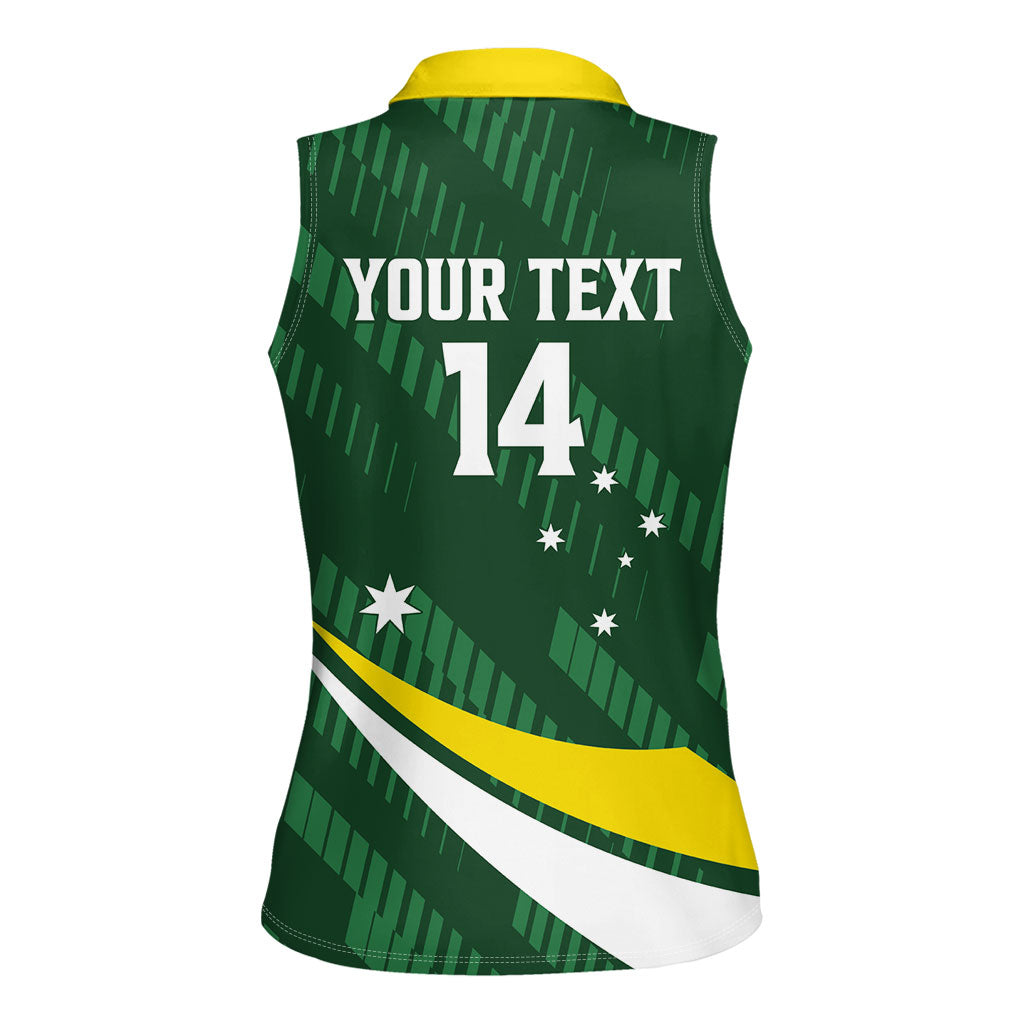 Tagaroos Oztag Australia Custom Women Sleeveless Polo Shirt Aussie Kangaroo Mascot Sporty Style