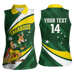 Tagaroos Oztag Australia Custom Women Sleeveless Polo Shirt Aussie Kangaroo Mascot Sporty Style